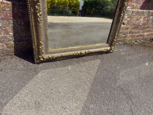 A STUNNING LARGE ANTIQUE FRENCH ANTIQUE 19TH CENTURY CARVED WOOD GESSO GILT PAINTED ORNATE FRAMED MIRROR - ADDITIONAL PHOTO 5