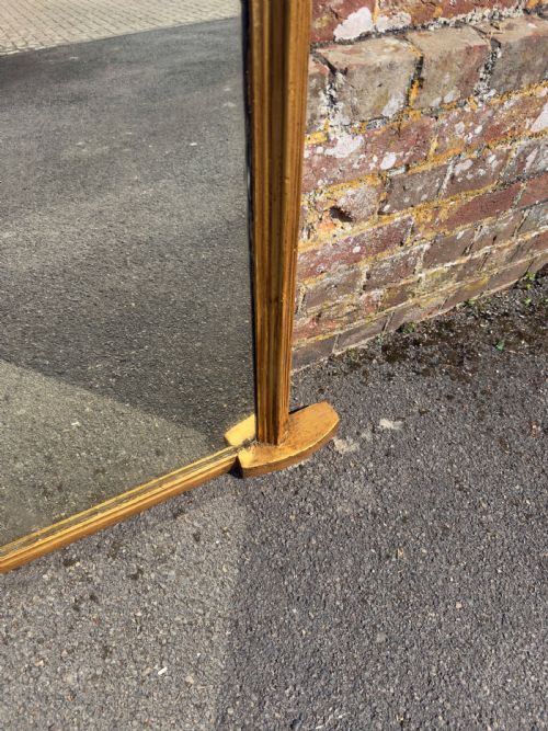 A WONDERFUL LARGE ANTIQUE ENGLISH 19TH CENTURY CARVED WOOD GESSO ARCHED TOP GILT OVERMANTLE MIRROR - ADDITIONAL PHOTO 4