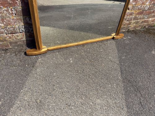 A WONDERFUL LARGE ANTIQUE ENGLISH 19TH CENTURY CARVED WOOD GESSO ARCHED TOP GILT OVERMANTLE MIRROR - ADDITIONAL PHOTO 5