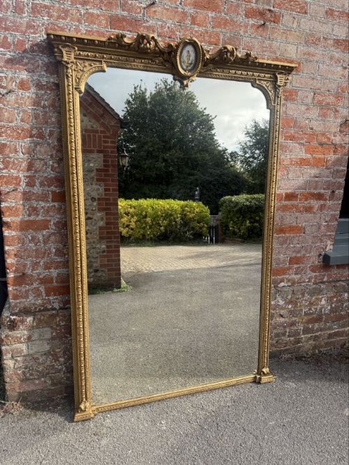 An Exceptional Large Antique French 19th Century Gilt Mirror.