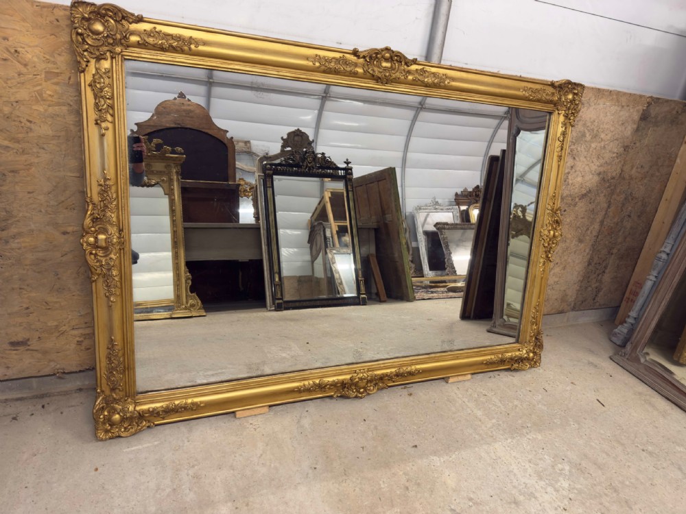 A Truly Exceptional Antique French 19th Century carved wood & gesso gilt Louis Philippe Mirror.