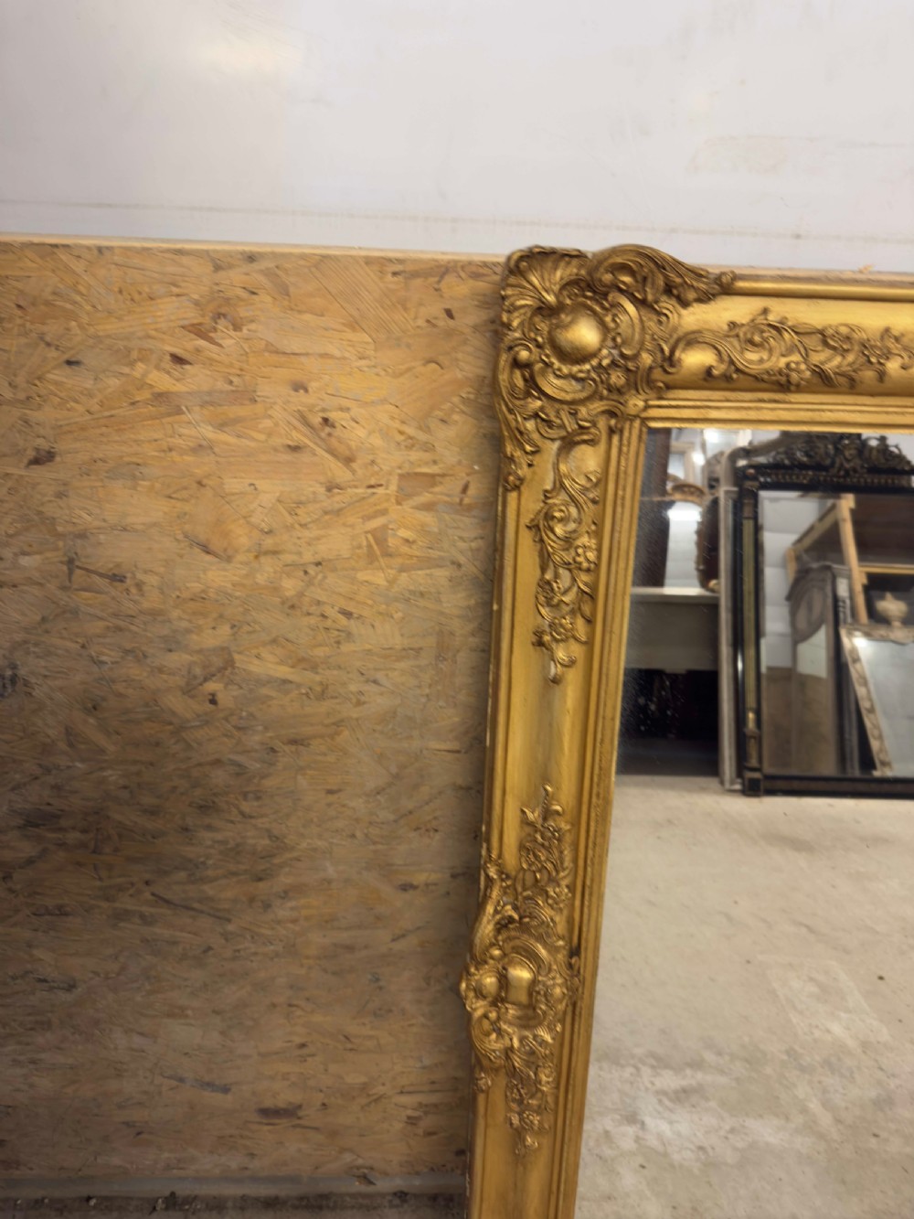 A Truly Exceptional Antique French 19th Century carved wood & gesso gilt Louis Philippe Mirror. View II