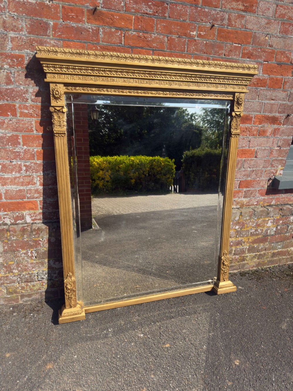 A Stunning large Antique English 19th Century Gilt Overmantle Mirror.