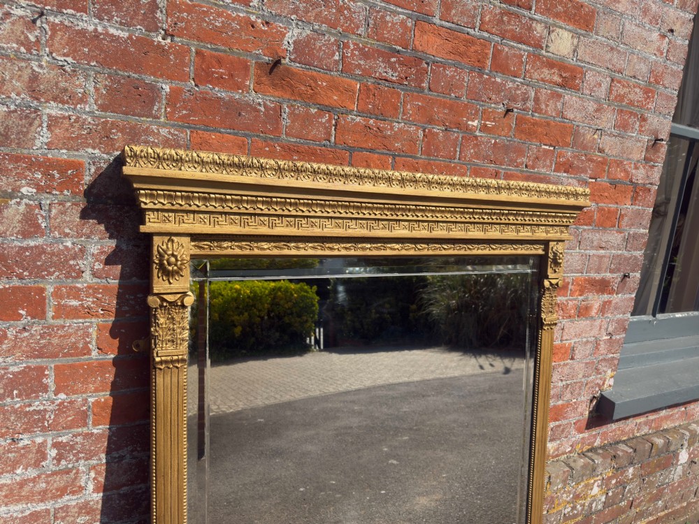 A Stunning large Antique English 19th Century Gilt Overmantle Mirror. View II