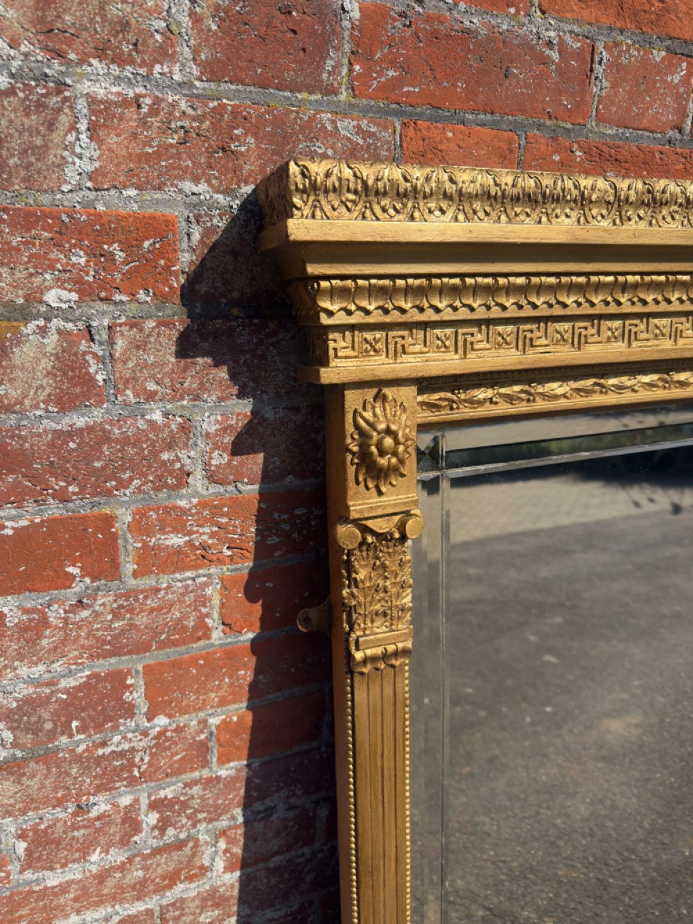 A Stunning large Antique English 19th Century Gilt Overmantle Mirror. View III