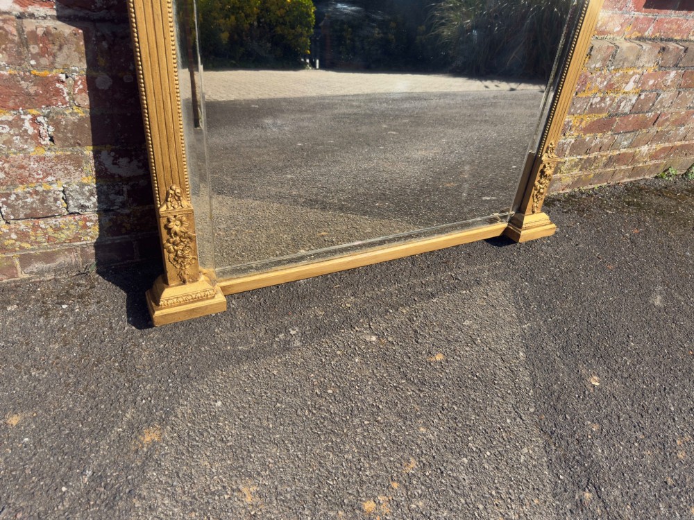 A Stunning large Antique English 19th Century Gilt Overmantle Mirror. View V