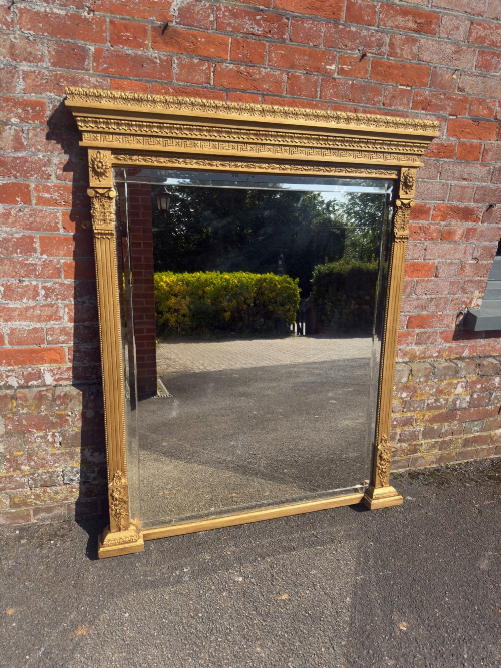 A Stunning large Antique English 19th Century Gilt Overmantle Mirror. View VII
