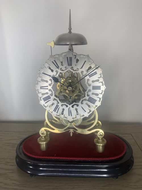 fig 1. Antique Skeleton Clock, Fusee, Strike