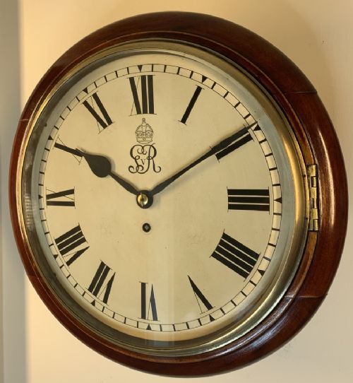 fig 1. Fusee Wall Dial Clock, George V, Lovely Condition