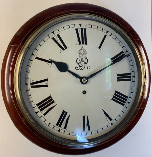 fig 2. Fusee Wall Dial Clock, George V, Lovely Condition