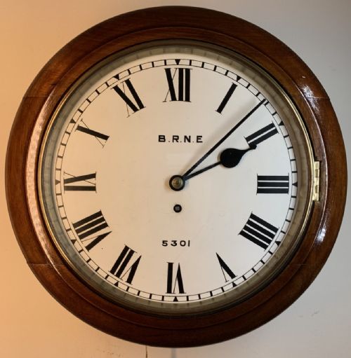FUSEE DIAL RAILWAY WALL CLOCK EXCELLENT CONDITION NER RARE - ADDITIONAL PHOTO 5