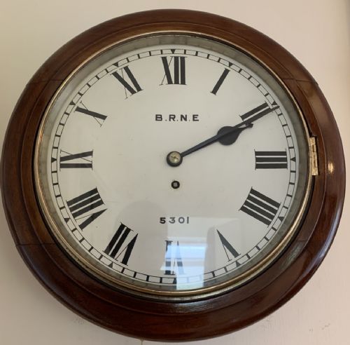FUSEE DIAL RAILWAY WALL CLOCK EXCELLENT CONDITION NER RARE - ADDITIONAL PHOTO 6