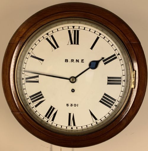 FUSEE DIAL RAILWAY WALL CLOCK EXCELLENT CONDITION NER RARE - ADDITIONAL PHOTO 8