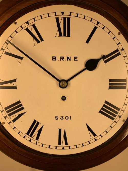 FUSEE DIAL RAILWAY WALL CLOCK EXCELLENT CONDITION NER RARE - ADDITIONAL PHOTO 15