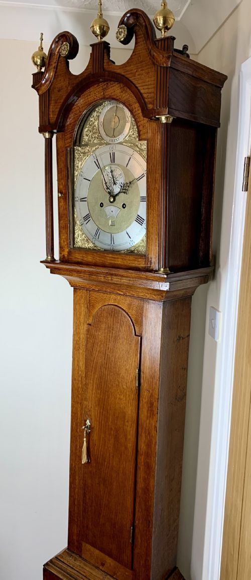 georgian longcase clock female maker five pillar movement - CATEGORY: ANTIQUE CLOCKS - DATED GEORGIAN