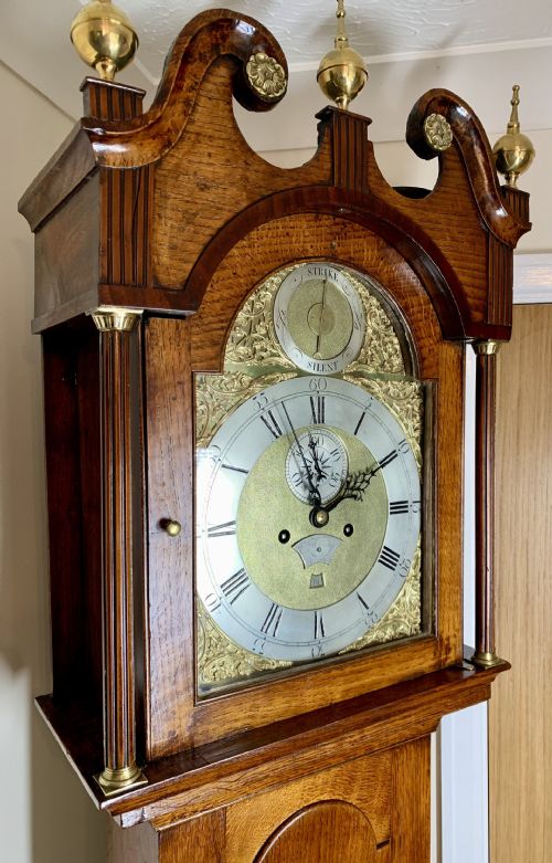 GEORGIAN LONGCASE CLOCK FEMALE MAKER FIVE PILLAR MOVEMENT - ADDITIONAL PHOTO 3