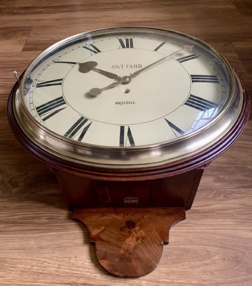 WOOD DIAL REGENCY FUSEE WALL CLOCK STUNNING - ADDITIONAL PHOTO 2