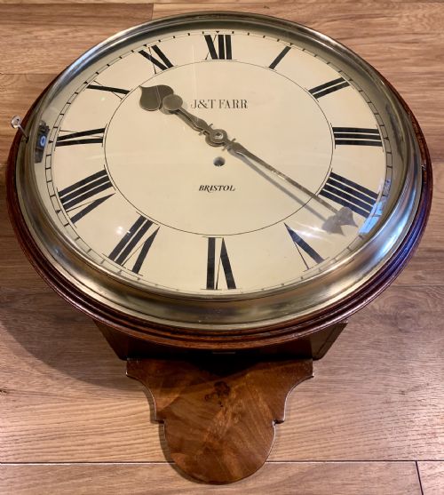 WOOD DIAL REGENCY FUSEE WALL CLOCK STUNNING - ADDITIONAL PHOTO 10