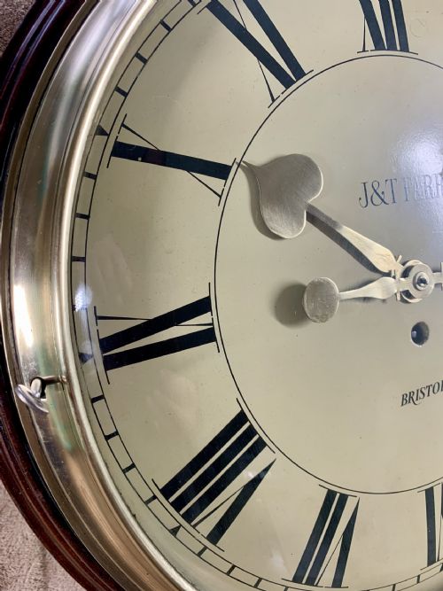 WOOD DIAL REGENCY FUSEE WALL CLOCK STUNNING - ADDITIONAL PHOTO 13