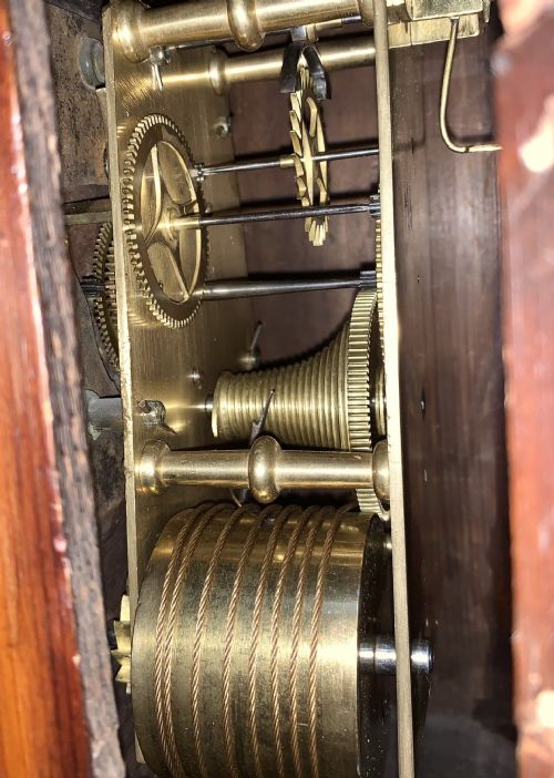 WOOD DIAL REGENCY FUSEE WALL CLOCK STUNNING - ADDITIONAL PHOTO 16