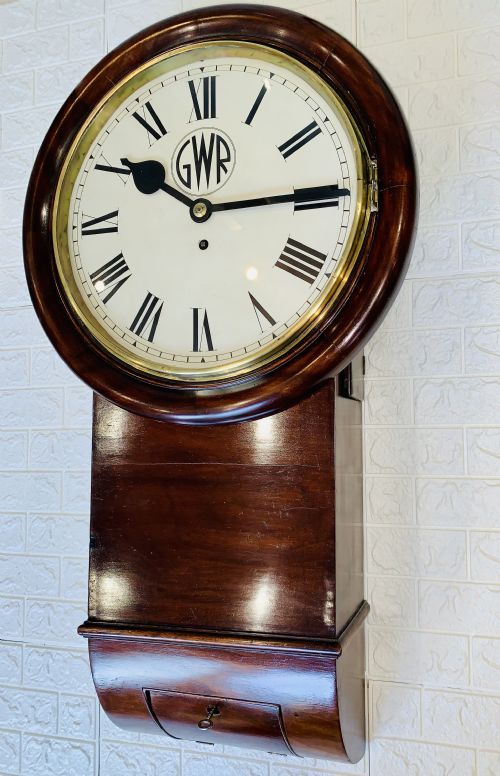 GWR RAILWAY DROP DIAL FUSEE WALL CLOCK STUNNING - ADDITIONAL PHOTO 6