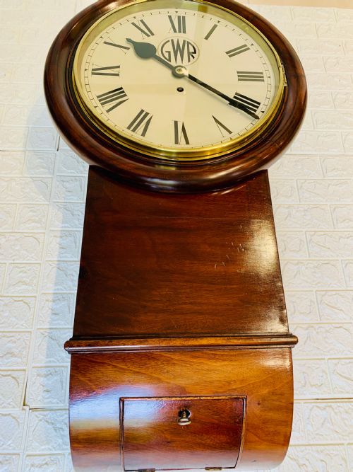 GWR RAILWAY DROP DIAL FUSEE WALL CLOCK STUNNING - ADDITIONAL PHOTO 23