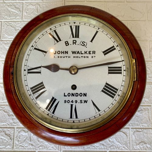 FUSEE DIAL BR S RAILWAY WALL CLOCK JOHN WALKER SUPERB - ADDITIONAL PHOTO 3