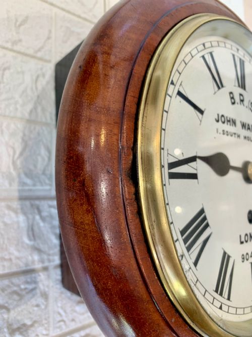 FUSEE DIAL BR S RAILWAY WALL CLOCK JOHN WALKER SUPERB - ADDITIONAL PHOTO 4