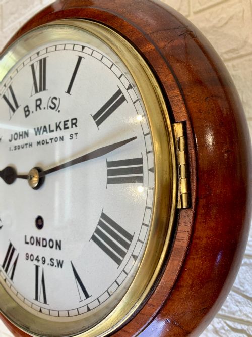 FUSEE DIAL BR S RAILWAY WALL CLOCK JOHN WALKER SUPERB - ADDITIONAL PHOTO 17