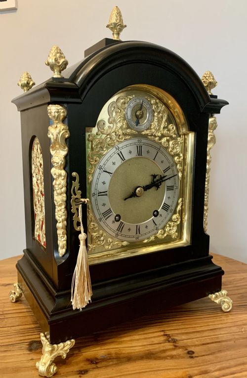 WINTERHALDER EBONISED BRACKET CLOCK STUNNING - ADDITIONAL PHOTO 2