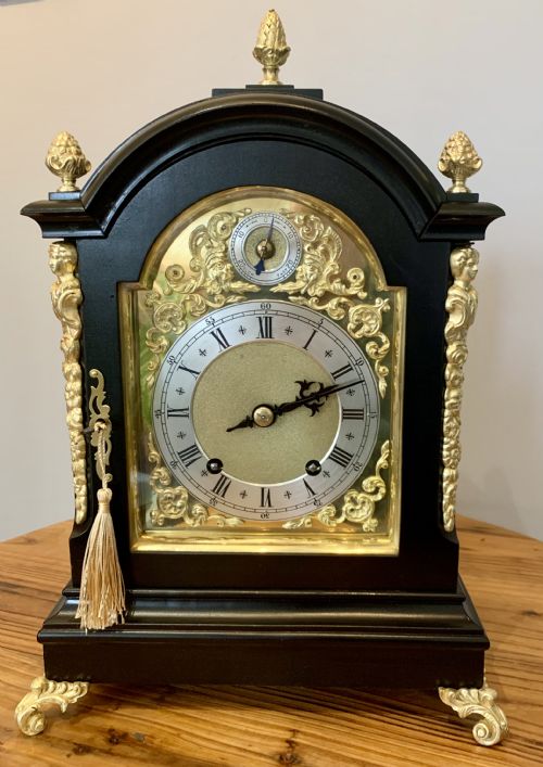 WINTERHALDER EBONISED BRACKET CLOCK STUNNING - ADDITIONAL PHOTO 8