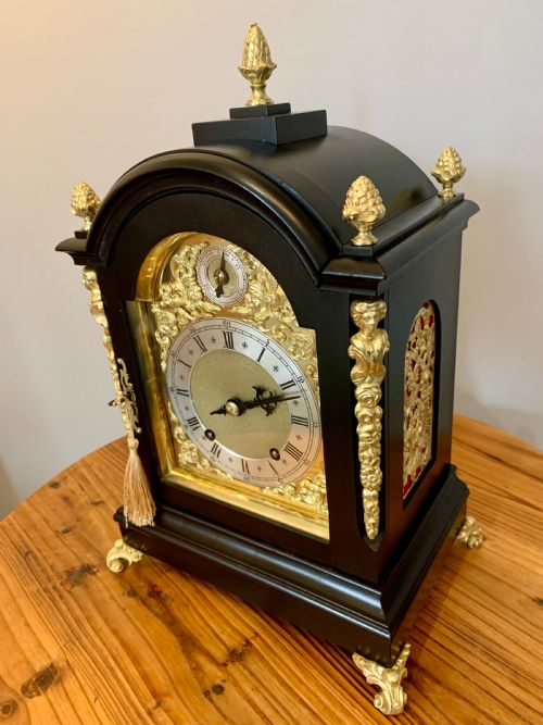 WINTERHALDER EBONISED BRACKET CLOCK STUNNING - ADDITIONAL PHOTO 9