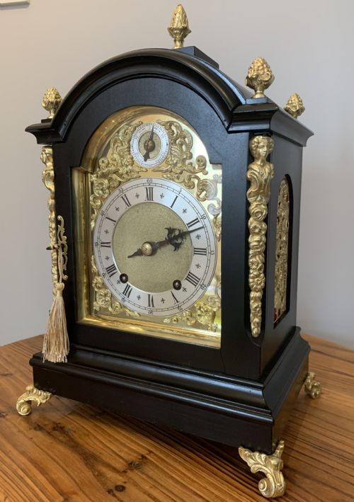 WINTERHALDER EBONISED BRACKET CLOCK STUNNING - ADDITIONAL PHOTO 10
