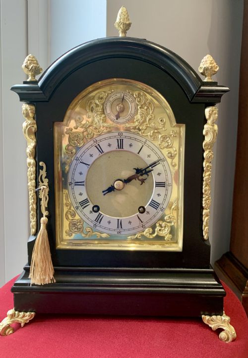 WINTERHALDER EBONISED BRACKET CLOCK STUNNING - ADDITIONAL PHOTO 14
