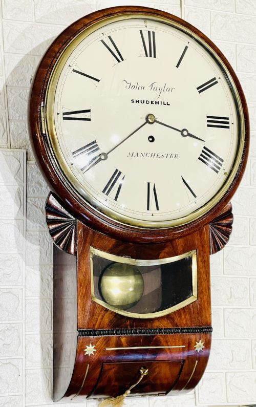 A FINE GEORGE III DROP DIAL FUSEE WALL CLOCK STUNNING - ADDITIONAL PHOTO 3