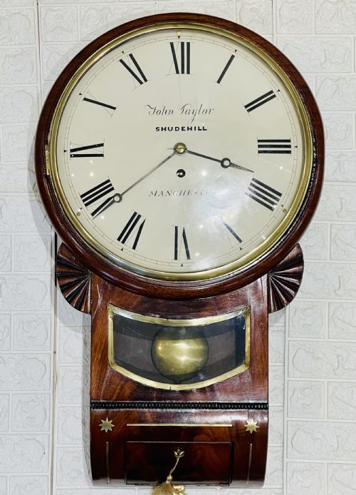 A FINE GEORGE III DROP DIAL FUSEE WALL CLOCK STUNNING - ADDITIONAL PHOTO 5