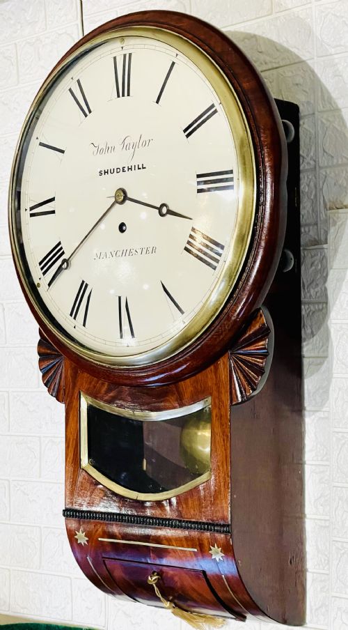 A FINE GEORGE III DROP DIAL FUSEE WALL CLOCK STUNNING - ADDITIONAL PHOTO 6