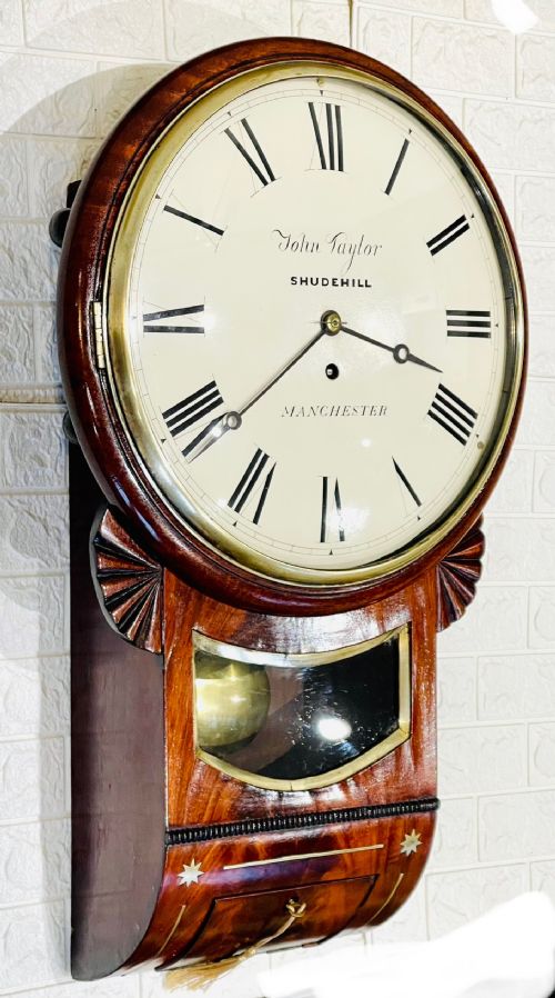 A FINE GEORGE III DROP DIAL FUSEE WALL CLOCK STUNNING - ADDITIONAL PHOTO 7