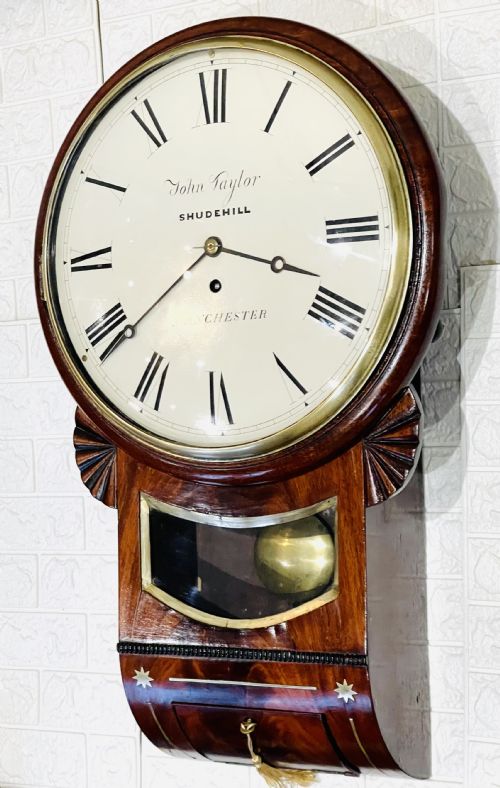 A FINE GEORGE III DROP DIAL FUSEE WALL CLOCK STUNNING - ADDITIONAL PHOTO 8