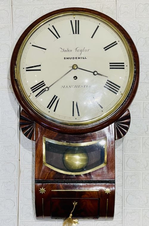 A FINE GEORGE III DROP DIAL FUSEE WALL CLOCK STUNNING - ADDITIONAL PHOTO 10