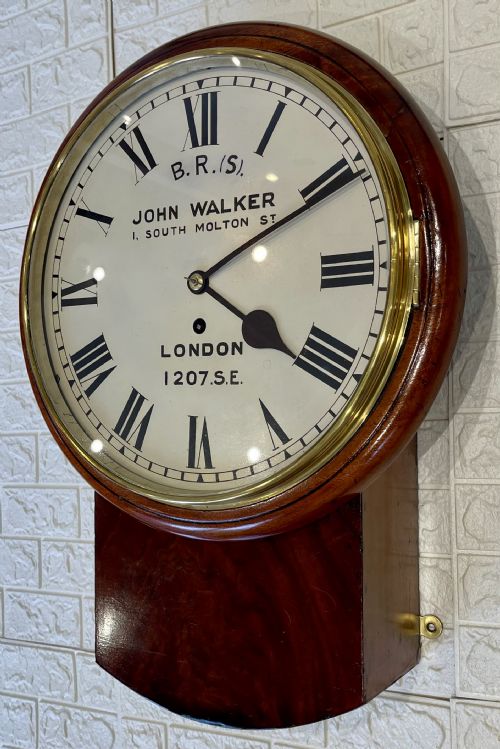 JOHN WALKER SOUTHERN RAILWAY FUSEE WALL CLOCK STUNNING - ADDITIONAL PHOTO 2