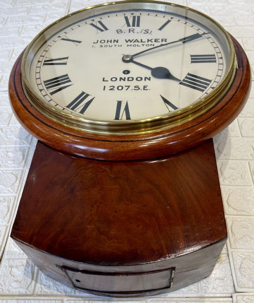 JOHN WALKER SOUTHERN RAILWAY FUSEE WALL CLOCK STUNNING - ADDITIONAL PHOTO 3