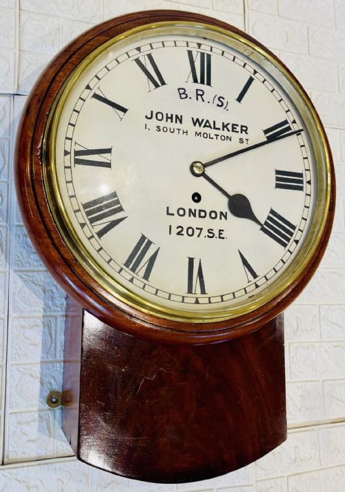 JOHN WALKER SOUTHERN RAILWAY FUSEE WALL CLOCK STUNNING - ADDITIONAL PHOTO 7