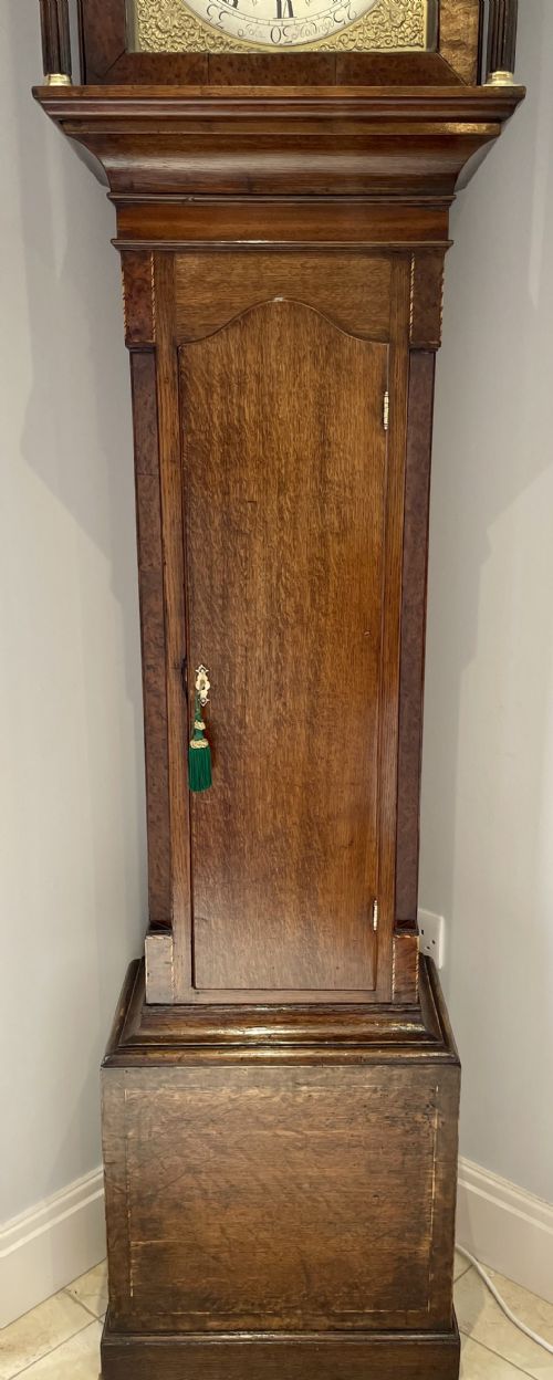 WALNUT OAK GEORGIAN MOONPHASE LONGCASE CLOCK - ADDITIONAL PHOTO 10