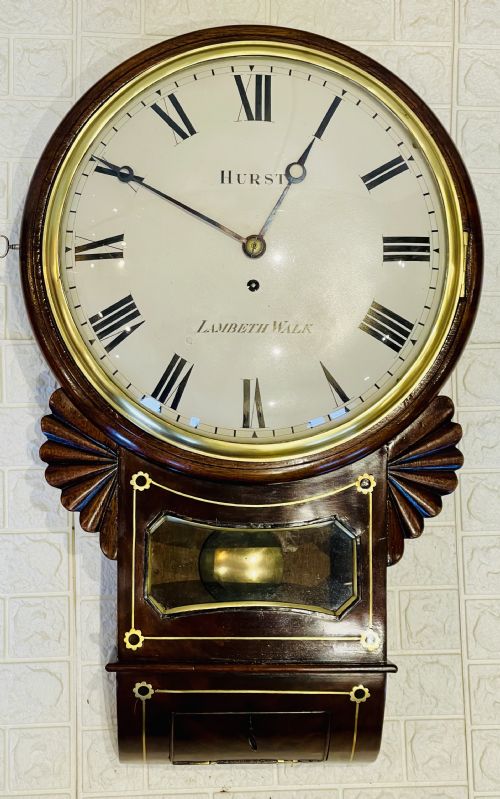 FINE LONDON REGENCY DROPDIAL FUSEE WALL CLOCK - ADDITIONAL PHOTO 1