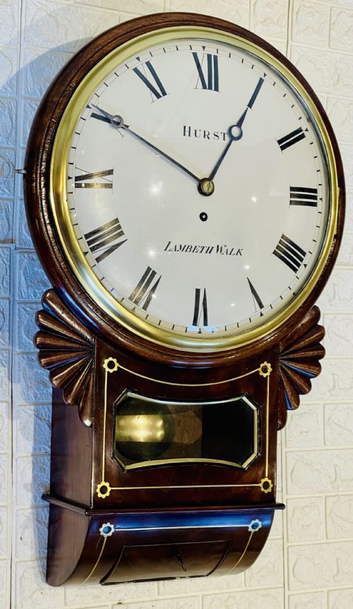 FINE LONDON REGENCY DROPDIAL FUSEE WALL CLOCK - ADDITIONAL PHOTO 2