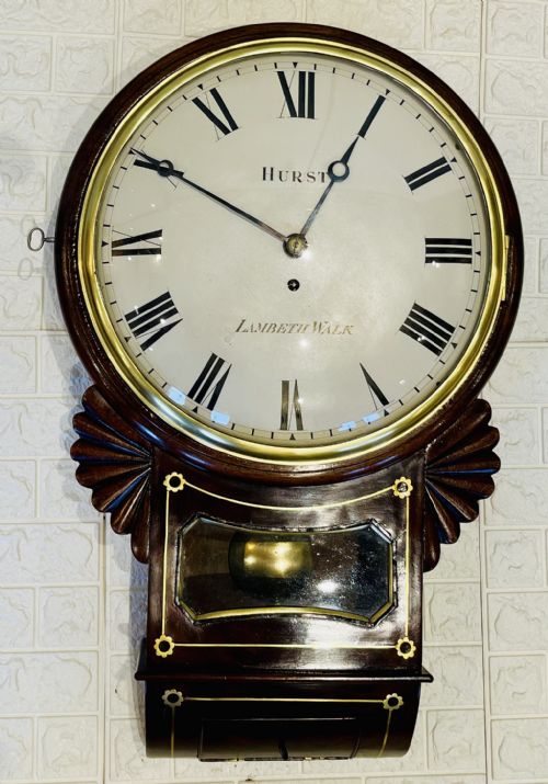 FINE LONDON REGENCY DROPDIAL FUSEE WALL CLOCK - ADDITIONAL PHOTO 3