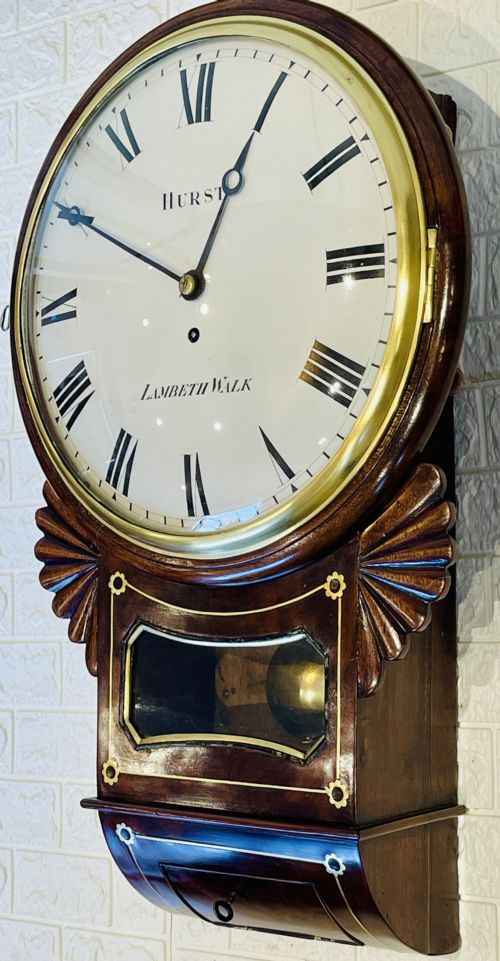 FINE LONDON REGENCY DROPDIAL FUSEE WALL CLOCK - ADDITIONAL PHOTO 5
