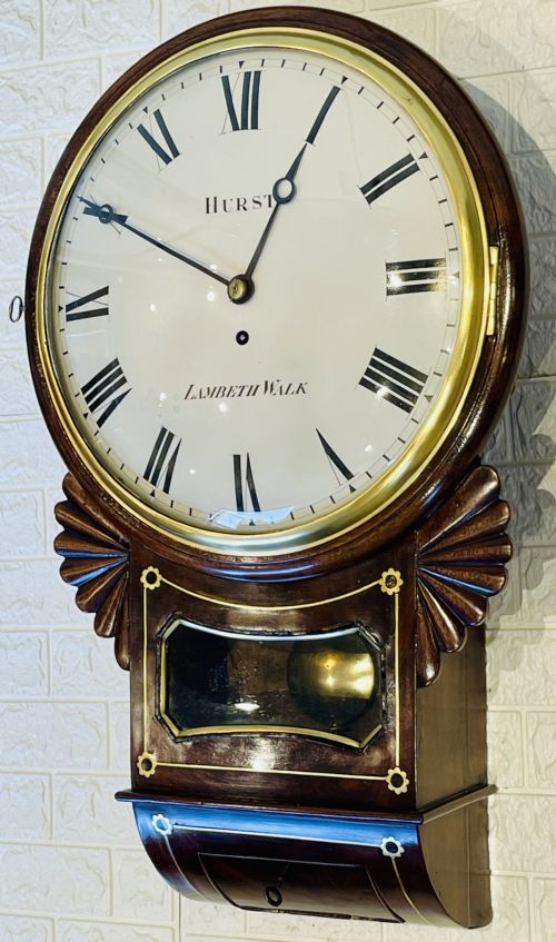 FINE LONDON REGENCY DROPDIAL FUSEE WALL CLOCK - ADDITIONAL PHOTO 6