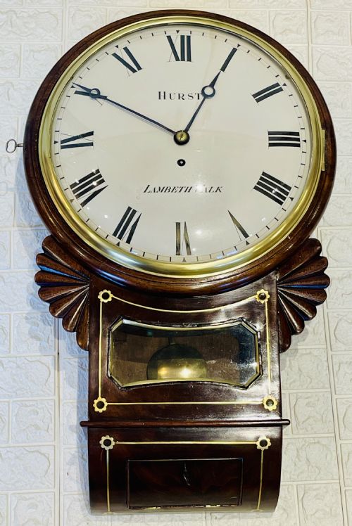FINE LONDON REGENCY DROPDIAL FUSEE WALL CLOCK - ADDITIONAL PHOTO 7
